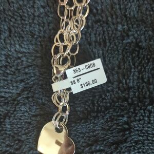 Silver Heart  Bracelet 8" New. NWT Sale SALE